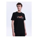 Mustang Siyah Erkek Relaxed Baskılı T-Shirt M6SM-TST1605