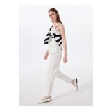 Mustang Standart Bel Normal Paça Mom Fit Beyaz Kadın Denim Pantolon CHARLOTTE TAPERED-1011