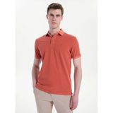 Mustang Turuncu Erkek Relaxed Yıkamalı Polo T-Shirt M6SM-TST1326