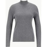 Mustang Yarım Balıkçı Yaka Basic Düz Gri Kazak Kadın M5WL-KZK1079 - XL