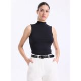 Mustang Yarım Balıkçı Yaka Düz T-Shirt, XL, 5003276497, Siyah, Kadın