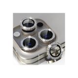 MustCase iPhone 15 Pro-15 Pro Max Uyumlu Taşlı Kamera Lens Koruyucu Tamperli Cam-Naturel Titanyum