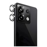 MustCase Xiaomi Redmi Note 13 Pro 4G Uyumlu Siyah Taşlı Kamera Lens Koruyucu Cam ve Çerçeve Kamera Lensi