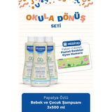 Mustela 3 Adet Papatya Özlü Şampuan 500 ml Çocuk Okul Seti | Faber-Castell 4'lü Oyun Hamuru Hediye