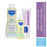 Mustela 500 ml Avokado Özlü Şampuan + 100 ml Rahatlatıcı Bebek Yağı + Vitamin Barrier 1.2.3 50 ml Pişik Kremi