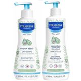Mustela 500 ml Yenidoğan Saç ve Vücut Şampuanı + 300 ml Hydra Bebek Vücut Losyonu