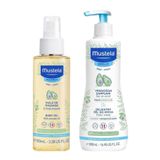 Mustela Bebek Bakım Masaj Yağı 100Ml - Gentle Cleansing Gel Yenidoğan Şampuanı 500 Ml