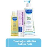 Mustela Bebek Günlük Bakım Seti – 500 ml Şampuan, 50 ml Pişik Önleyici Krem ve 100 ml Nemlendirici Bebek Yağı
