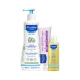 Mustela Doğal İçerikli Yenidoğan Şampuan + Pişik Önleyici Krem + Masaj Yağı Bebek Çocuk Günlük Çözüm Seti