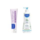 Mustela Gentle Cleansing Yenidoğan Saç Vücut Şampuanı 500 mlve Mustela 100Ml Pişik kremi Seti