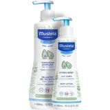 Mustela Gentle Temizleyici Jel 500 ml ve Hydra Bebe Nemlendirici Losyon 300 ml – Hassas Bebek Cilt Bakım Seti