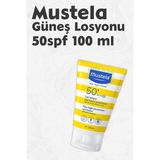 Mustela Güneş Losyonu SPF 50+ 100 ml Şeffaf Beyaz Hipoalerjenik Özelliklere Sahip