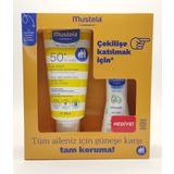 Mustela Lait Solaire 50+ Faktör Nemlendirici Atopik-Hassas Ciltler İçin Renksiz Güneş Koruyucu Losyon 200 ml + Hydra Bebe 100 ml
