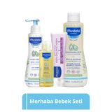 Mustela Merhaba Bebek Seti- Kolay Tarama Sağlayan Şampuan Pişik Kremi Masaj Yağı Vücut Losyonu Bebek Çocuk
