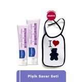 Mustela Önlük Hediyeli Pişik Savar Seti - Bebek Pişik Önleyici Doğal Kökenli Bakım Kremi 100ml + 50ml