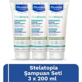 Mustela Stelatopia Nemlendirici Bebek Şampuanı 200 ml Çok Kuru ve Atopik Ciltler İçin 3'lü Set