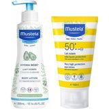 Mustela Tüm Aile İçin Spf 50+ Güneş Losyonu 100 ml + Mustela Hydra Bebe Vücut Losyonu 300 ml
