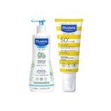 Mustela Tüm Aile Için Spf 50+ Güneş Losyonu 200 Ml + Yenidoğan Saç Ve Vücut Şampuanı 500 Ml