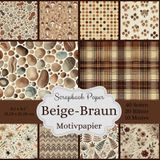 Musterpapier: Beige-Braun Scrapbook Papier Kollektion: Bastelpapier Ruhig, entspannende Brauntöne in vielen Mustern, Format: Quadratisch, 21,59 x ... Designs, jeweils 2x, insgesamt 40 Seiten