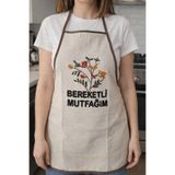Mustgross Keten Punch Nakışlı Mutfak Önlüğü
