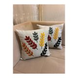 Mustgross Punch Panç Nakışlı 2adet Kırlent Kılıfı 43x43cm Dekoratif Keten Kırlent Kılıfı