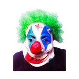 Mustran Afro Peruklu Palyaço Lateks Maske, Tek Ebat, SMRLATEKS-PALYACO, Yeşil, Üniseks