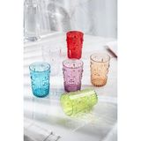 Mustran Akrilik Renkli 6'lı Kısa Bardak & Su Meşrubat Kahve Yanı Bardağı 400 ml ( Cam Değildir )