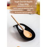 Mustran Akrilik Siyah Tezgah Üstü Kirli Kaşıklık & Kepçe Altlığı