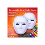 Mustran Boyanabilir Surat Model Maske Lastikli, Tek Ebat, Surat Model Maske, Beyaz, Üniseks