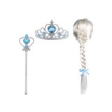 Mustran Çocuk Frozen Elsa Örgülü Peruk Taç Sopa, Tek Ebat, SMR-E003-D216-E186avnmustran, Sarı