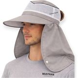Mustran Güneş Korumalı Geniş Siperli Enseli Güneş Şapkası Fileli Outdoor Balıkçı Kamp Bahçe Unisex - Standart - Gri