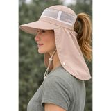 Mustran Güneş Korumalı Geniş Siperli Enseli Güneş Şapkası Fileli Outdoor Balıkçı Kamp Bahçe Unisex - Standart - Pembe