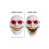 Mustran Hareketli Çene Mekanizmalı Korku Maskesi, Tek Ebat, SMRG099-K, Kırmızı, Üniseks