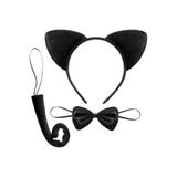 Mustran Kedi Kostüm Taç Kuyruk Papyon Seti 1 Adet, Tek Ebat, SMR-017-E048, Çok Renkli, Üniseks