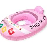 Mustran Oturaklı Bebek Yüzme Simidi 6-18 Ay Tutma Saplı Bebek Deniz Havuz Simidi Bebek Oturaklı Simit - Pembe