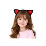 Mustran Peluş Kedi Kulak Taç Kırmızı Siyah, Tek Ebat, F032-K, Kırmızı Siyah, Üniseks