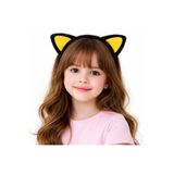 Mustran Peluş Kedi Kulak Taç Sarı Siyah, Tek Ebat, F032-S, Sarı Siyah, Üniseks