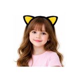 Mustran Peluş Kedi Kulak Taç Sarı Siyah, Tek Ebat, F032-S, Sarı Siyah, Üniseks