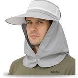 Mustran Yazlık Hafif Ince Kumaş Geniş Siperli Enseli Güneş Şapkası Unisex Outdoor Safari Balıkçı - Tek Beden - Gri
