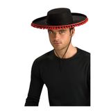 Mustran Yetişkin Kırmızı Ponponlu Siyah İspanyol Şapkası, Tek Ebat, SMR-E108, Çok Renkli, Üniseks
