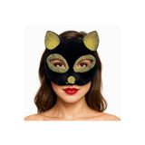 Mustran Yetişkin Siyah Gold Simli Süet Kedi Maskesi, Tek Ebat, SMR-D184-GOLD, Çok Renkli, Üniseks
