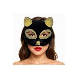 Mustran Yetişkin Siyah Gold Simli Süet Kedi Maskesi, Tek Ebat, SMR-D184-GOLD, Çok Renkli, Üniseks