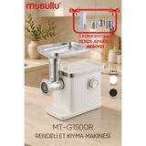 Musullu MT-G1500R 1500W Et Kıyma Makinesi Rende Hediyeli - Içli Köfte ve Sosis Aparatlı Gri