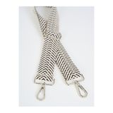 MUTE BAG Black And White Zigzag Chevron Pattern Ayarlanabilir Çanta Sapı (110 CM) siyah beyaz