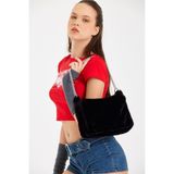MUTE BAG Black Zincirli Baget/Siyah Zincirli El Ve Omuz Çantası (BOY:20 EN:30) siyah