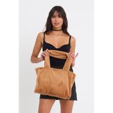 MUTE BAG Camel Juicy Tote Kadın Peluş Omuz Çantası (40 * 30) Bej