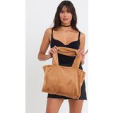 Mute Bag Camel Juicy Tote Kadın Peluş Omuz Çantası