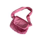 MUTE BAG Cindy Pink/Şeker Pembe Renk Peluş Kapaklı Postacı Çapraz Askılı Omuz Okul Çantası Pembe