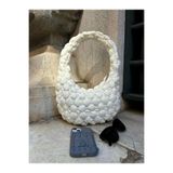 MUTE BAG Cluody Bag Beyaz Baget Kadın Kapitone/Quilted Puff El Ve Omuz Çantası Boy:25 En:35 Sap:60 Cm white