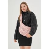 MUTE BAG Cluody Bag Pink Kapitone/Pembe Quilted Crossbody Çapraz Askılı Okul Çanta (BOY:27 EN:41 SAP:90) Pembe
